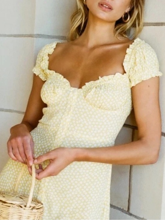 With Jean Dresses & Skirts - NEW With Jean Isabelle Mini Dress Daisy Lemon - Small